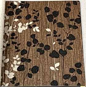 Decowall Crown 4406-02 Duvar Kağıdı Koyu Kahve Simli Yaprak Desenli