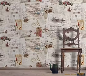 Decowall Bossini 2213-01 Duvar Kağıdı Pembe Pop Art Desenli