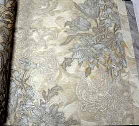 AdaWall Seven 7805-1 Duvar Kağıdı Beyaz Simli Çiçek Desenli