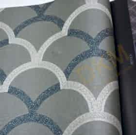 AdaWall Seven 7811-3 Duvar Kağıdı Koyu Gri Simli Dalga Desenli