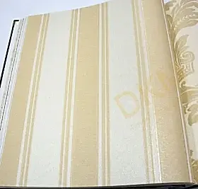 Decowall Royal Port 8802-01 Duvar Kağıdı Krem Simli Çizgili